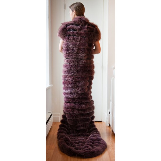 Veste longue en fourrure de renard