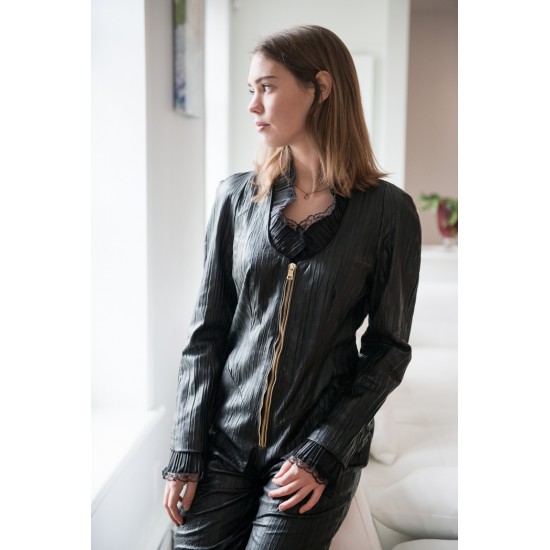 Combinaison en cuir noir