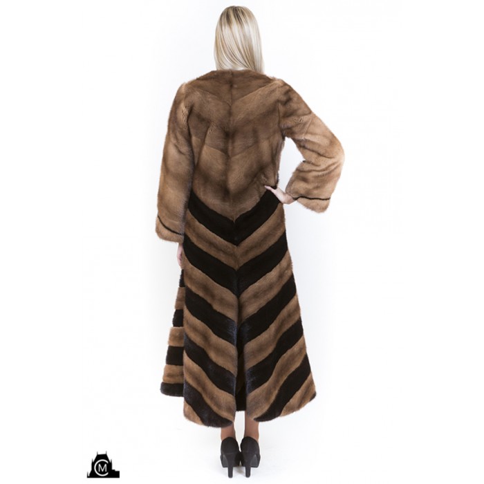 MANTEAU en fourrure de vison diagonale MANTEAU en fourrure de vison diagonale