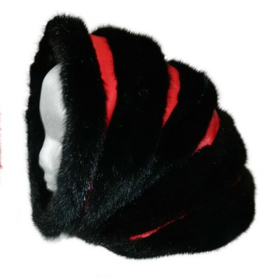 CHAPEAU-TUBE en fourrure de vison noir