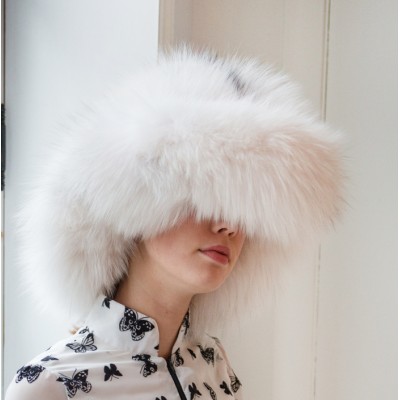 Chapeau en fourrure de renard marbré