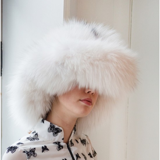 Chapeau en fourrure de renard marbré