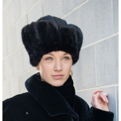 Chapeau en fourrure de vison noir
