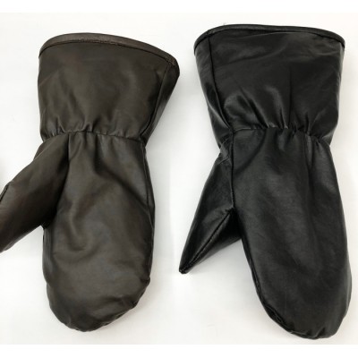 MITAINES REVERSIBLES en cuir doublés de fourrure de castor