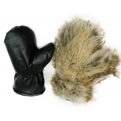 MITAINES en cuir doublés de fourrure de coyote