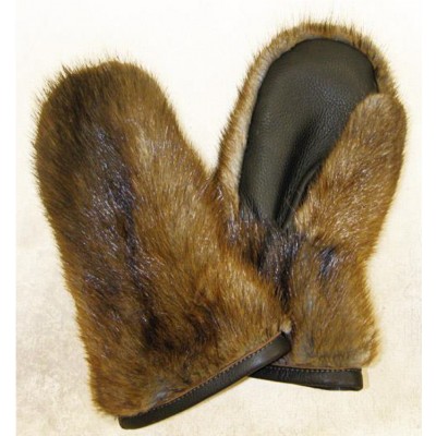 MITAINES en fourrure de castor naturel