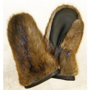 MITAINES en fourrure de rat musqué