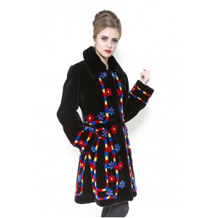 ZUKI Manteau de castor rasé ''CARROUSEL''