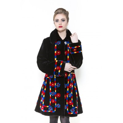 ZUKI Manteau de castor rasé ''CARROUSEL''