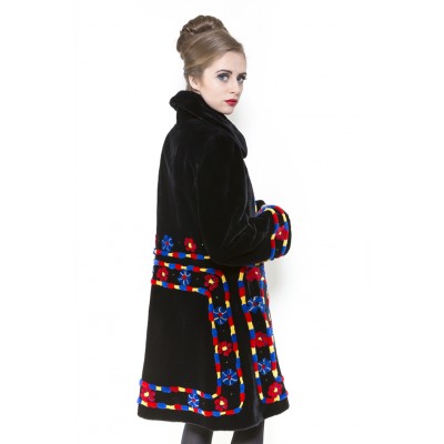 ZUKI Manteau de castor rasé ''CARROUSEL''