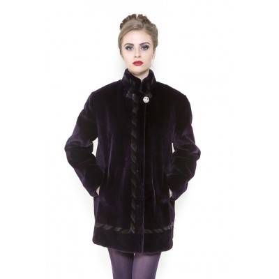 ZUKI Manteau de castor rasé ''TRESSE DE TERRE''