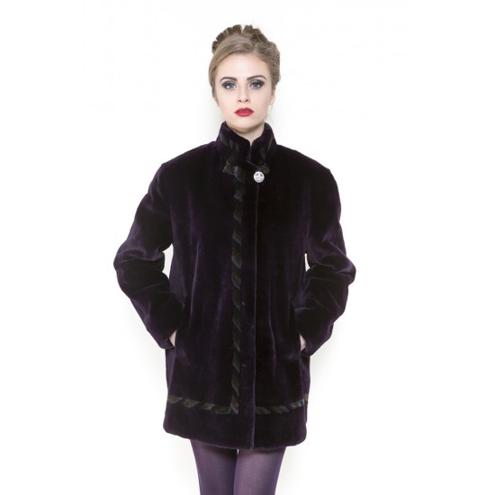 ZUKI Manteau de castor rasé ''TRESSE DE TERRE''