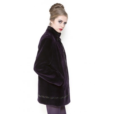 ZUKI Manteau de castor rasé ''TRESSE DE TERRE''