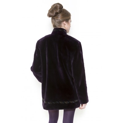 ZUKI Manteau de castor rasé ''TRESSE DE TERRE''