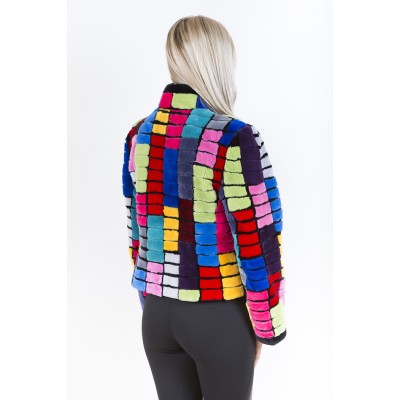 ZUKI Manteau de castor rasé ''TUILES''