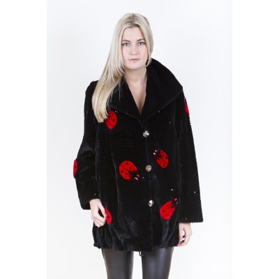 ZUKI Manteau de castor rasé ''COCCINELLES'' ZUKI Manteau de castor rasé ''COCCINELLES''
