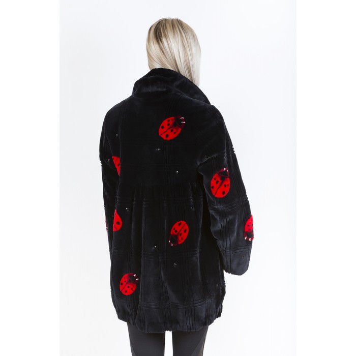 ZUKI Manteau de castor rasé ''COCCINELLES'' ZUKI Manteau de castor rasé ''COCCINELLES''