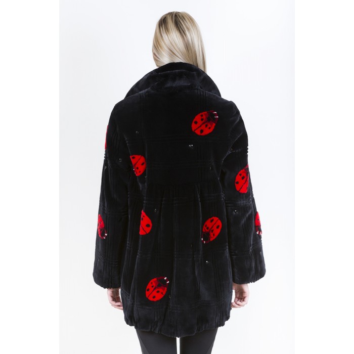 ZUKI Manteau de castor rasé ''COCCINELLES'' ZUKI Manteau de castor rasé ''COCCINELLES''