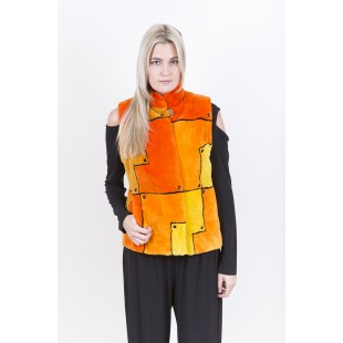 ZUKI Veste de castor rasé  ''COLORBLOCK...