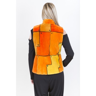 ZUKI Veste de castor rasé  ''COLORBLOCK ENSOLEILLÉ''  