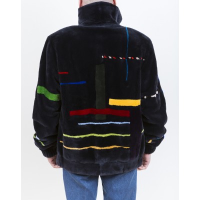 ZUKI Manteau de castor rasé  ''ABSTRACT''   