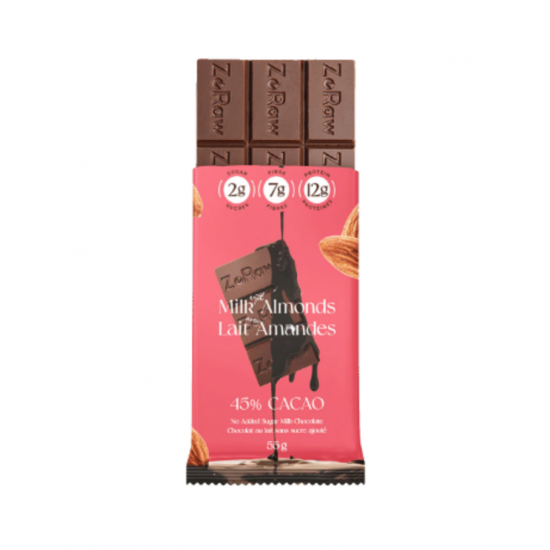 Barre protéinée au Chocolat au lait et amandes (boite de 12 barres)