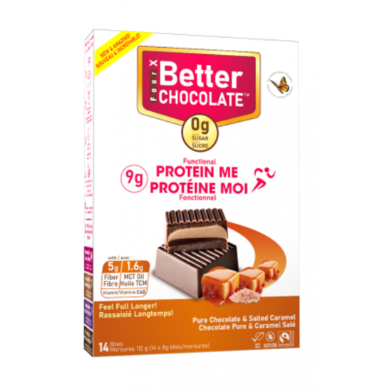 Protéine moi, chocolat fonctionnel avec bienfaits Chocolat réel & caramel salé