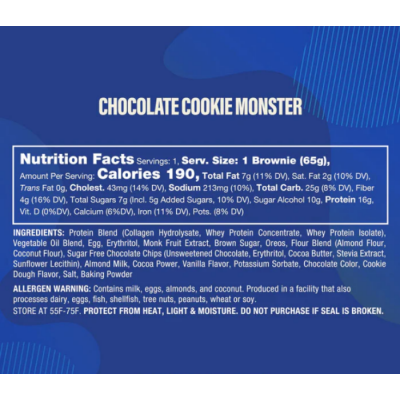 Brownie protéiné chocolat cookie monster