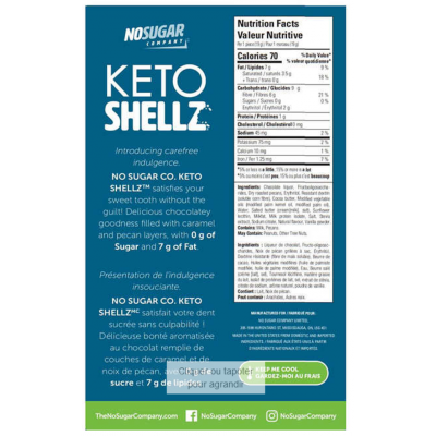 Keto Shellz pécan caramel au chocolat noir