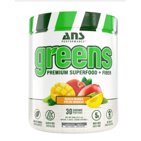 Greens Premium superaliments + fibre saveur pêche-mangue