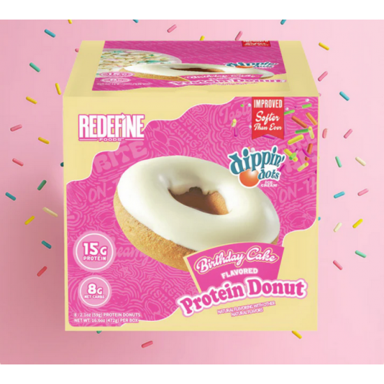 Beigne protéiné à saveur de gâteau de fête