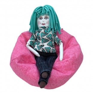 Fauteuil «bean bag» rose pour poupée Mélie