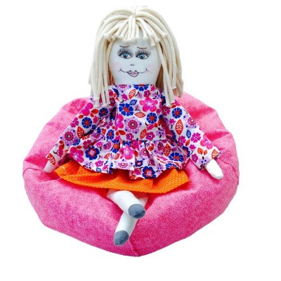 Fauteuil «bean bag» rose pour poupée Mélie