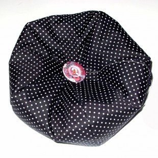 Fauteuil «bean bag» noir à pois blancs pour...