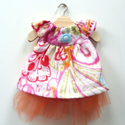Robe d'été ROSE pour poupée de chiffon Mélie