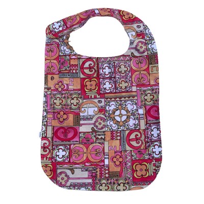 bavette pour adulte motif patchwork rose