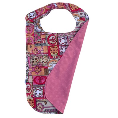 bavette pour adulte motif patchwork rose