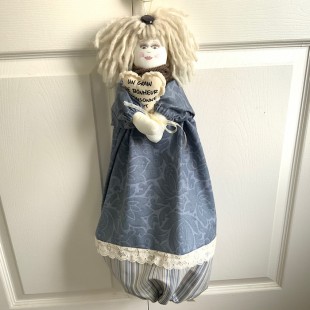 Poupée-sac - fleuri bleu