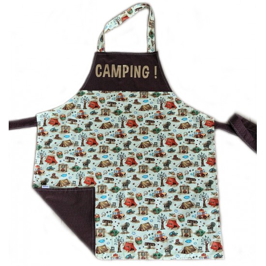 tablier réversible pour adulte - motif camping