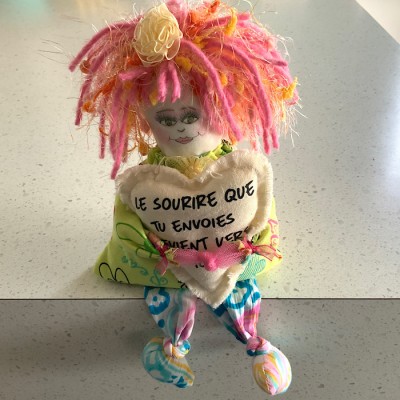 Poupette et coeur avec pensée #254