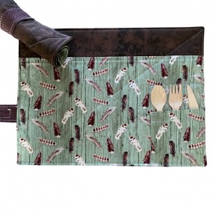 Napperon lunch, motif plume