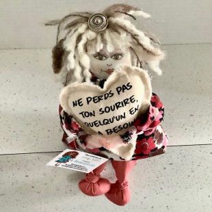 Poupette et coeur avec pensée # 256