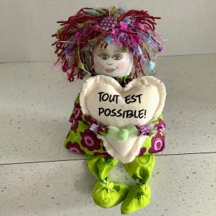 Poupette et coeur avec pensée # 257