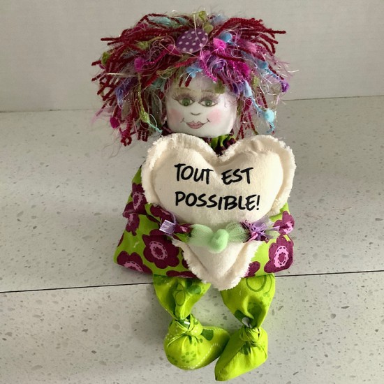 Poupette et coeur avec pensée # 257
