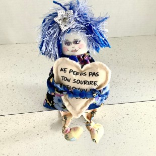 Poupette et coeur avec pensée # 258