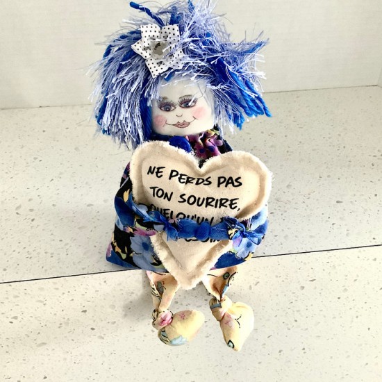 Poupette et coeur avec pensée # 258