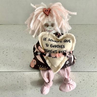 Poupette et coeur avec pensée # 259