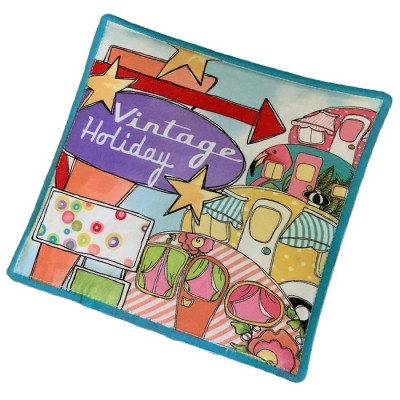 Sous-plat aromatiques - motif dame au camping - Choix de 14 motifs