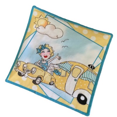Sous-plat aromatiques - motif dame au camping - Choix de 14 motifs