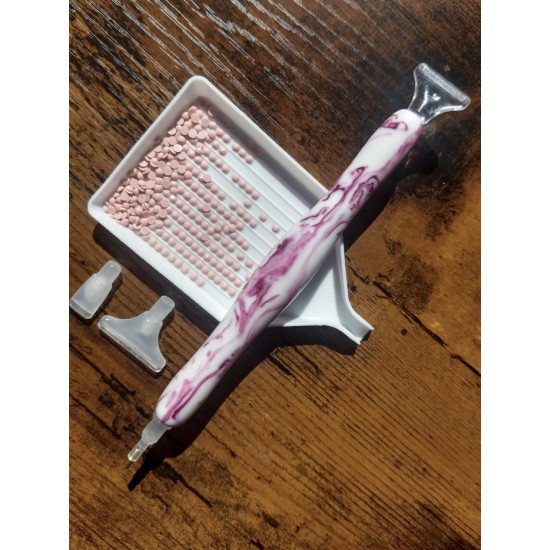  Stylet pour diamond painting MARBRE ROSE
